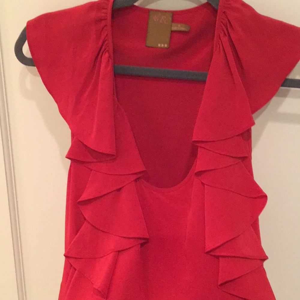 Ali Ro Ruffles Red Top - Picture 2 of 8